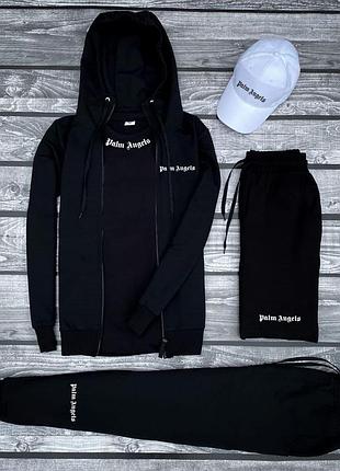 Мужской комплект 5в1 palm angels v4 (толстовка + штаны + футболка + шорты + кепка) xxl