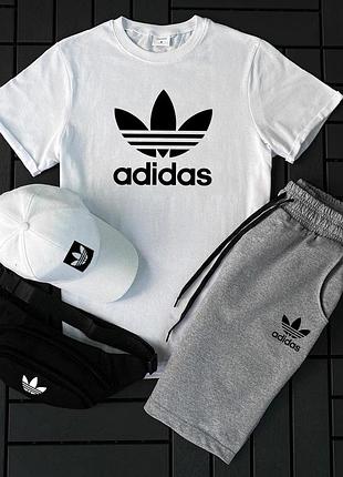 Мужской комплект 3в1 adidas n5 (футболка + шорты + кепка) l