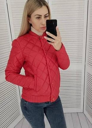 Женская куртка с эффектом стежки g310 red 44