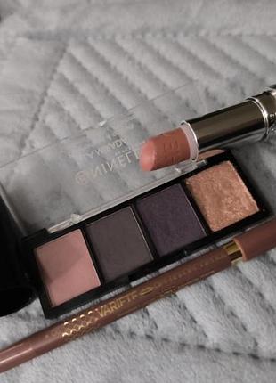 Набор косметики - палетка la mirada 503,ninelle, помада warm cocoa,smart sync, oriflame, карандаш гелевый эveline, тон 06.