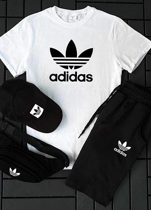 Мужской комплект 3в1 adidas n6 (футболка + шорты + кепка) s
