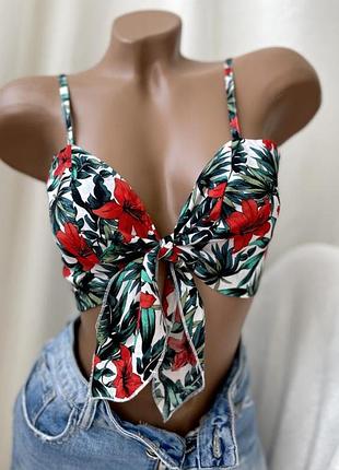 Топ на завязке женский tezenis разноцветный (1mt183 jungle (m))