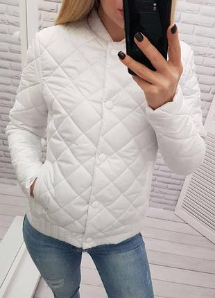 Женская куртка с эффектом стежки g310 white 48
