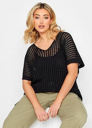 Черная футболка в сетку xxl-xxxl