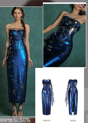 Нереальна вечірня нарядна сукня lacemade mermaid corset dress весілля випускний паєтки метелик фатін корсет розшита