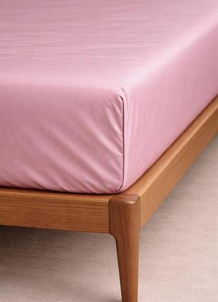 Простынь на резинке ecotton 160х200 см из сатина розового цвета 15-1611 brindal rose