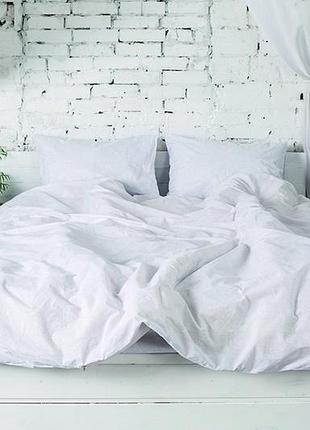 Простирадло ecotton двоспальна євро 210х220 см бязь рис.20-0256 white біле