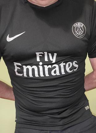 Спорт футбольная футболка nike.di maria..f.c paris saint-germain dri-fit, черная, fly emirates, размер.m