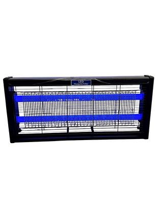 Знищувач комарів потужний електричний 30w uv led лампа пастка для мух, мошок та москітів 220в чорна підвішувана