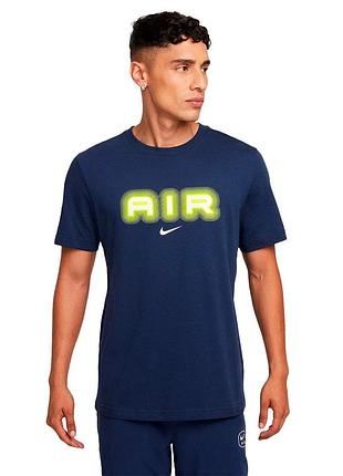Футболка nike swoosh air з графічним принтом чоловіча синій (air graphi tee navyvolt lav25 (s))