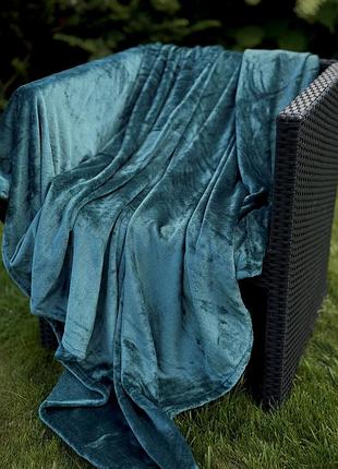Плед ecotton 200х220 см из микрофибры well soft atlantic атлантический сине-зеленый
