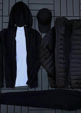 Мужской комплект 5в1 black/white s