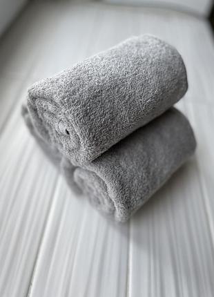 Комплект рушників ecotton 30х30 см махрові 6 шт. серветки для рук 380 г/м² сірий light gray
