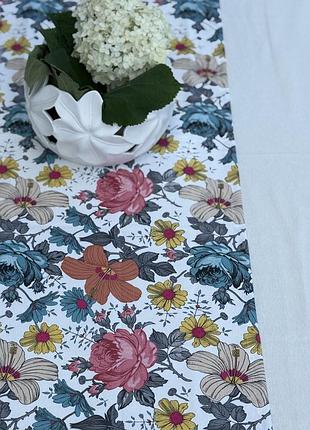 Скатерть ecotton duck 170х200 см водоотталкивающая с цветами