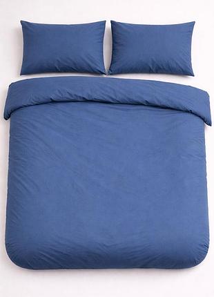 Підковдра на блискавці ecotton двоспальна 175х215 см фланель з бавовни blue синій