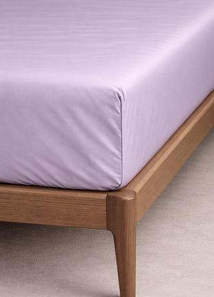 Простынь на резинке ecotton 180х200 см из сатина сиреневого цвета 14-3805 iris