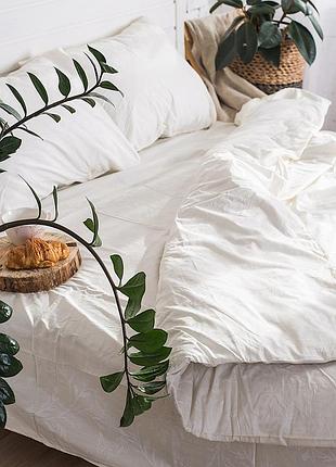 Комплект постельного белья ecotton двуспальный семейный 150х215 см белый с орнаментом (20-0709white)