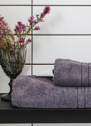 Полотенце ecotton 70х140 см махровое банное высокой плотности 420 г/м2 серое antracite