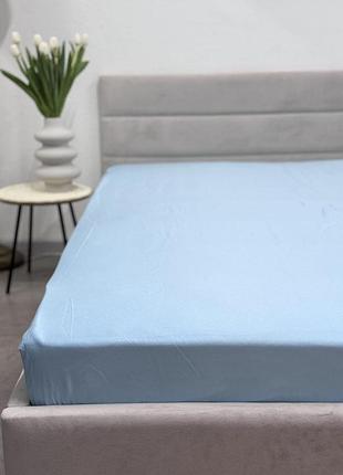 Простирадло на резинці ecotton 180х200 см блакитний blue 24584