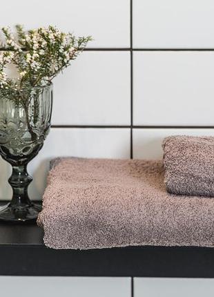 Рушник ecotton 70х140 см махровий банний високої щільності 420 г/м² коричневий mink