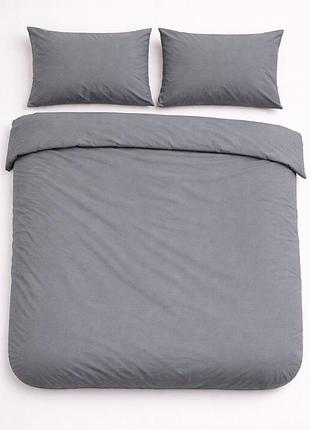 Пододеяльник на молнии ecotton двуспальный 175х215 см фланель из хлопка grey серый