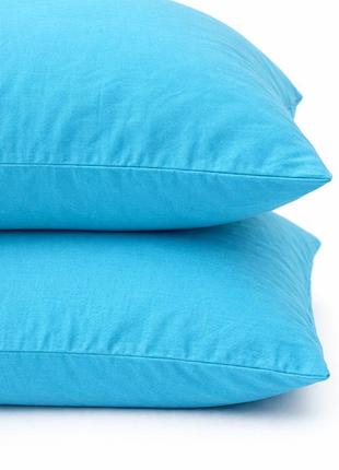 Наволочка ecotton 50х70 см фланель із бавовни blue sky блакитний
