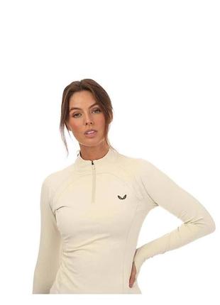 Жіночий спортивний лонгслів zip жіночий castore пісочний (cf0338 sand lpp (xs)