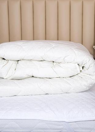 Одеяло ecotton евро двуспальное 200х210 см шерстяное стеганое сатин белое 20-0709 white