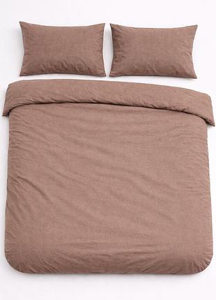 Пододеяльник на молнии ecotton евро 210х215 см фланель из хлопка beige бежевый