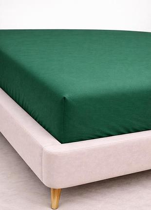 Простынь на резинке ecotton 140х200 см фланель хлопковая green зеленого цвета