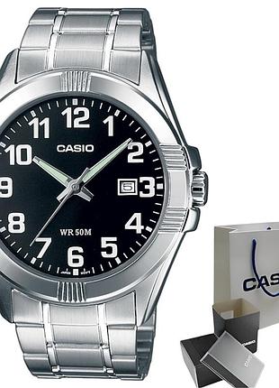 Чоловічі кварцові наручні годинники casio mtp-1308d-1b, браслет, мінеральне скло, wr 50