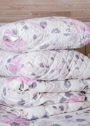 Подушка ecotton 40х60 см антиалергенна з натуральним чохлом рожева 20-1455 lilac