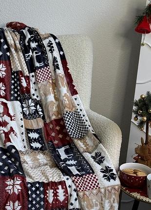 Плед ecotton 220х240 см well soft новорічний з оленями (24187)