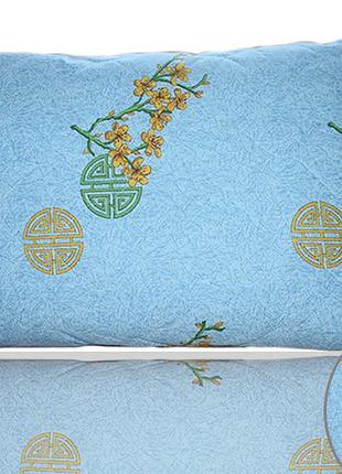 Подушка ecotton 60х60 см антиаллергенная натуральный чехол голубой 50-0012 blue