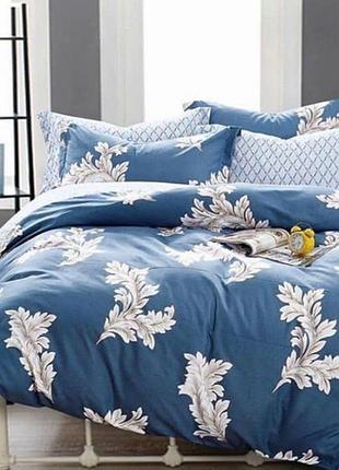 Комплект постельного белья ecotton двуспальный семейный 150х215 см синий (23440)