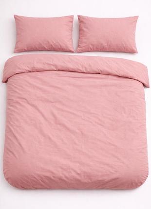 Пододеяльник на молнии ecotton евро 210х215 см фланель из хлопка pink розовый