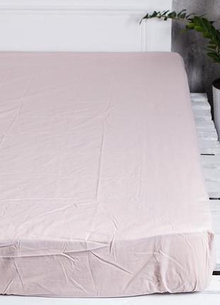 Простынь на резинке ecotton 160х200 см однотонная кремовая парфе