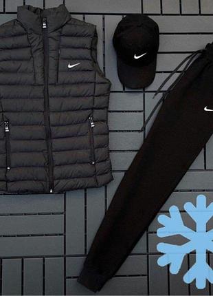 Мужской комплект 3в1 nike r1 (жилет + кепка + штаны) s