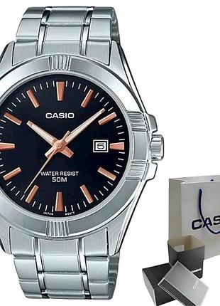 Чоловічі кварцові наручні годинники casio mtp-1308d-1a2, браслет, мінеральне скло, wr 50