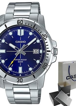 Мужские кварцевые наручные часы casio mtp-vd01d-2e, браслет, минеральное стекло, wr 50