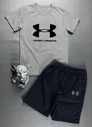 Мужской комплект 2в1 under armour f20 (футболка + шорты) s