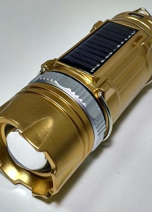 Кемпінгові led лампа sb-9688 ліхтарик із сонячною панеллю