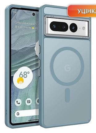 Чехол накладка yinlai для google pixel 7 pro совместим с magsafe матовый ударопрочный тонкий серо-синий
