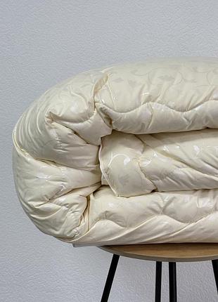 Ковдра ecotton двоспальна 172х205 см штучний пух стьогана молочна