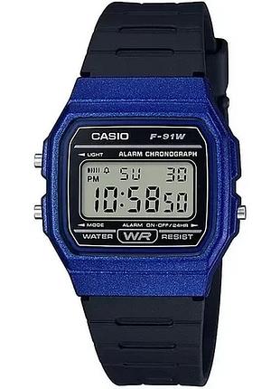 Мужские часы casio f-91wm-2a original электронные наручные casio с подсветкой, будильником и секундомером