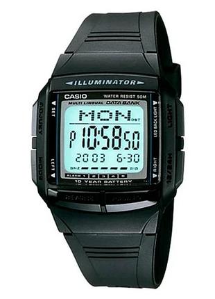 Електронні чоловічі наручні годинники casio db-36-1a, полімерний ремінець, wr 50