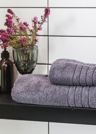 Рушник ecotton 50х90 см махровий високої щільності 420 г/м² сірий antracite