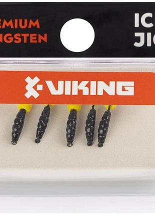 Мормышка вольфрамовая viking fishing shrimp+bead 0.37g 7mm black+y (5шт)