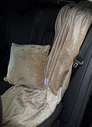 Набор для путешествия ecotton 2 в 1 подушка 40х40 плед 110х140 бежевый beige