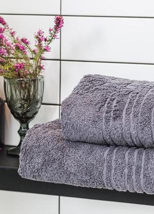 Рушник махровий ecotton 70х140 см високої щільності 550 г/м² сірий antracite 1 шт.
